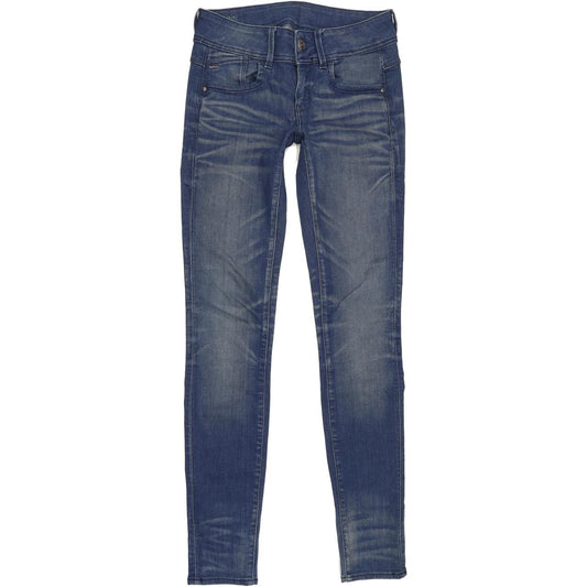 G-Star Lynn Mid Women Blue Skinny Slim Stretch Jeans W25 L32