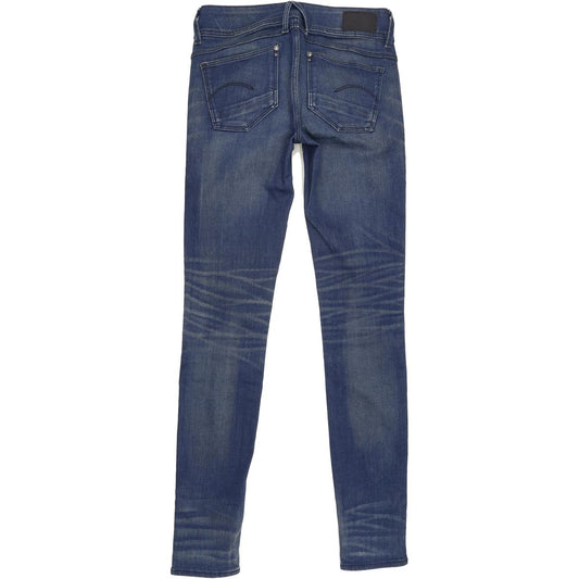 G-Star Lynn Mid Women Blue Skinny Slim Stretch Jeans W25 L32