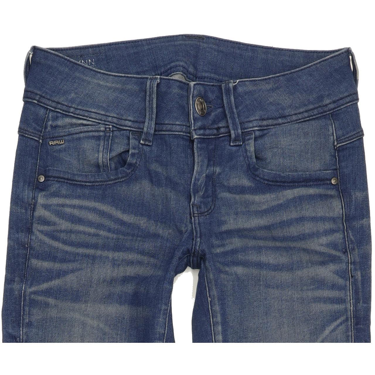 G-Star Lynn Mid Women Blue Skinny Slim Stretch Jeans W25 L32