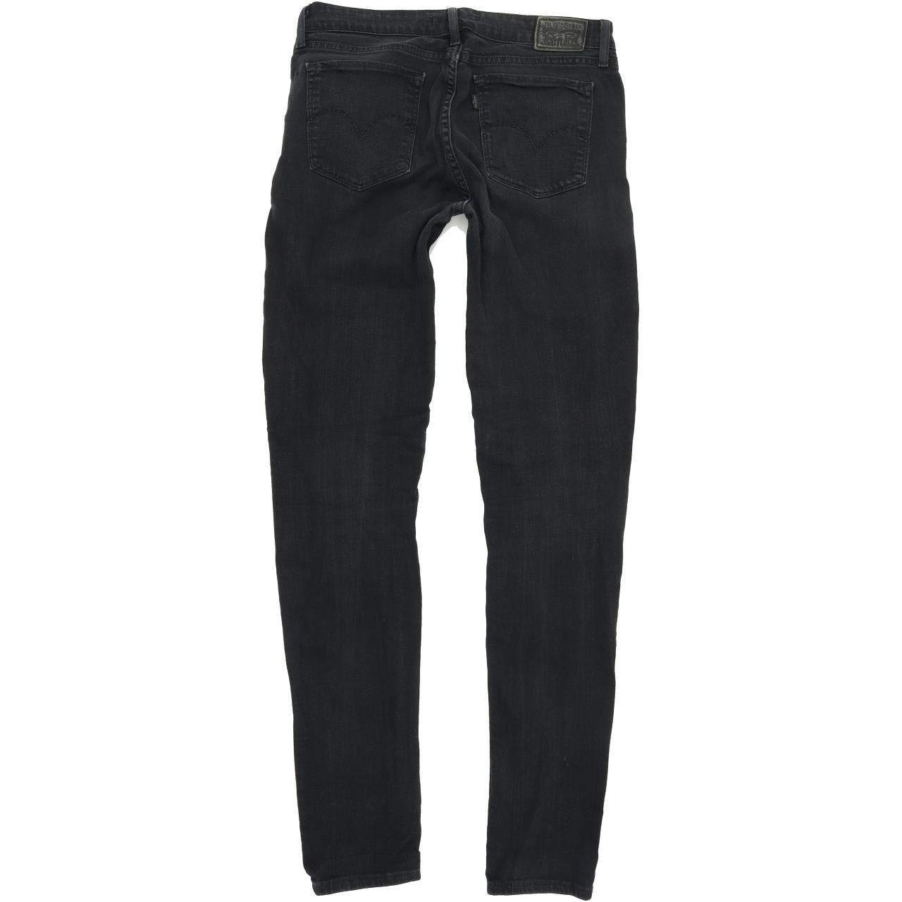 Levi's 711 Women Black Skinny Slim Stretch Jeans W29 L32
