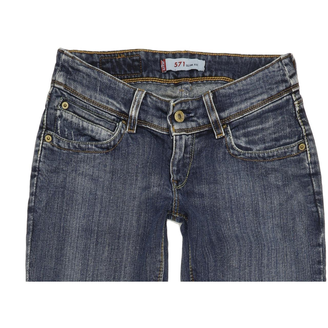 Levi's 571 Men Blue Straight Slim Stretch Jeans W27 L31