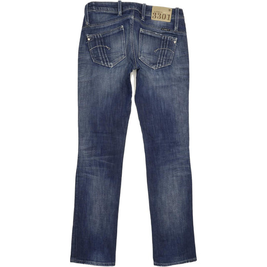 G-Star 3301 Men Blue Straight Slim Jeans W29 L31