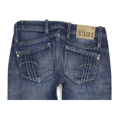 G-Star 3301 Men Blue Straight Slim Jeans W29 L31