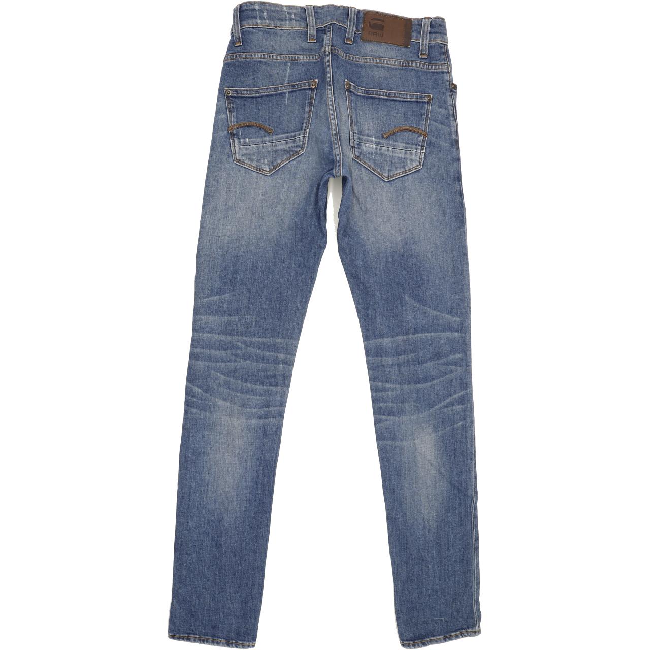 G-Star Revend Men Blue Straight Slim Stretch Jeans W28 L32