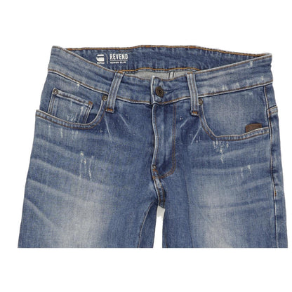G-Star Revend Men Blue Straight Slim Stretch Jeans W28 L32