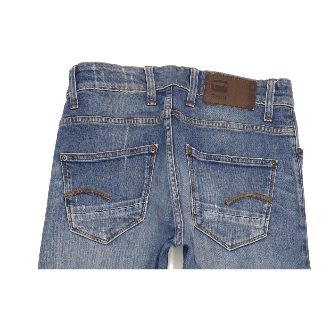 G-Star Revend Men Blue Straight Slim Stretch Jeans W28 L32