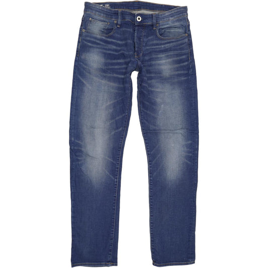 G-Star 3301 Men Blue Straight Regular Stretch Jeans W32 L33