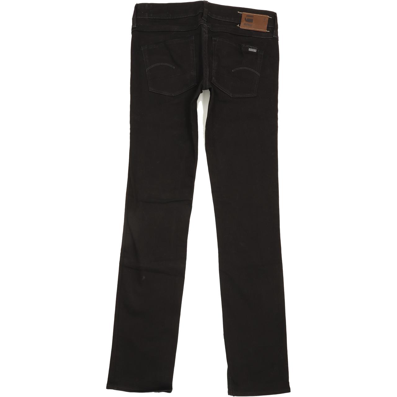 G-Star 3301 Women Black Straight Slim Stretch Jeans W27 L32