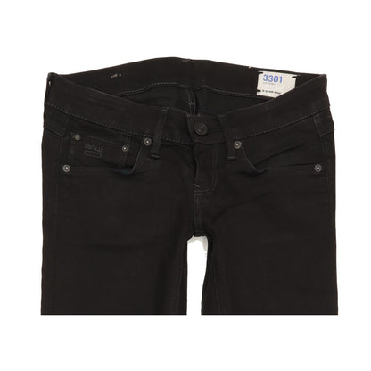 G-Star 3301 Women Black Straight Slim Stretch Jeans W27 L32