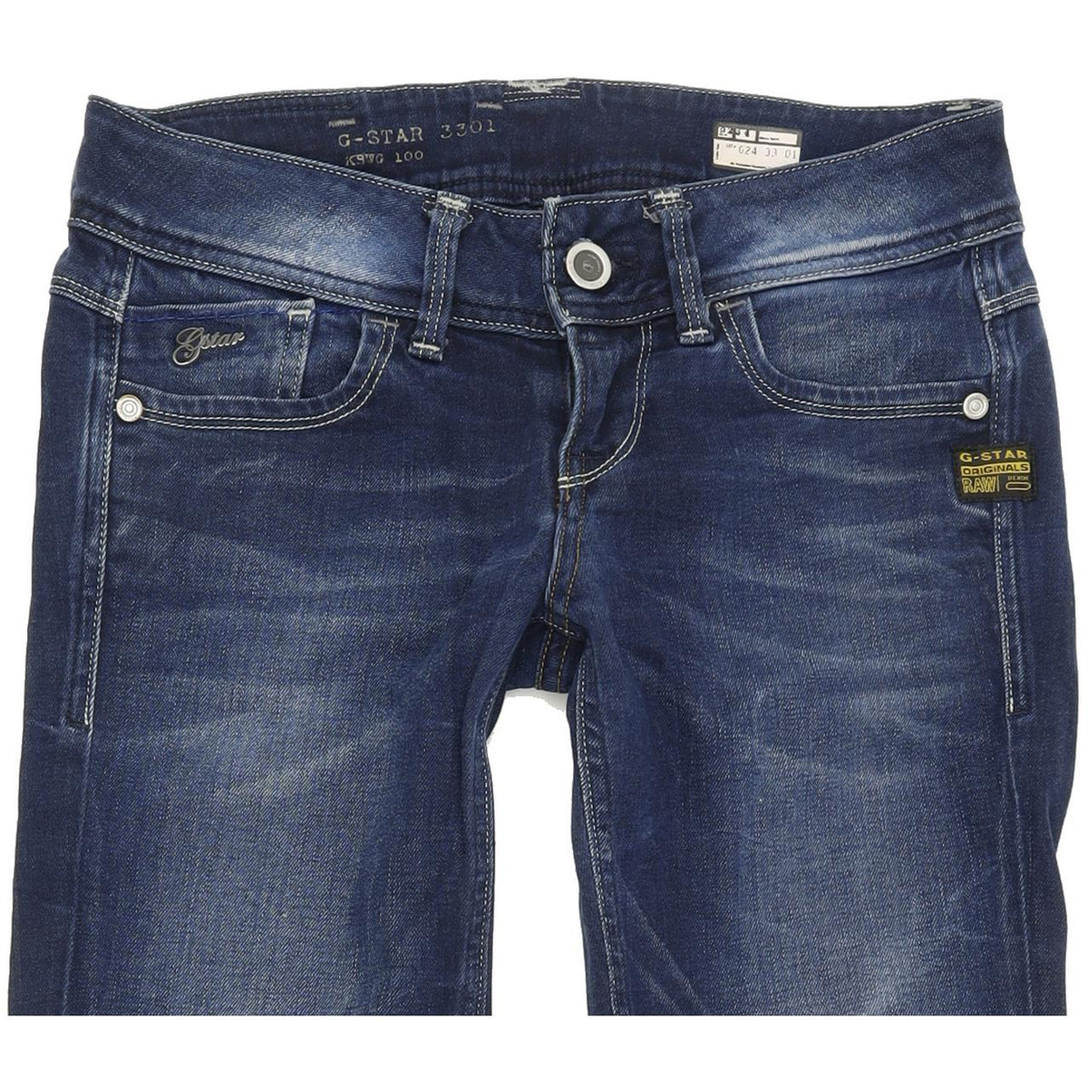 G-Star Lynn Women Blue Straight Regular Stretch Jeans W26 L30
