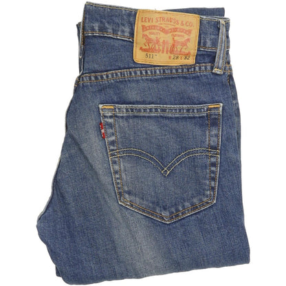 Levi's 511 Men Blue Straight Slim Jeans W28 L31