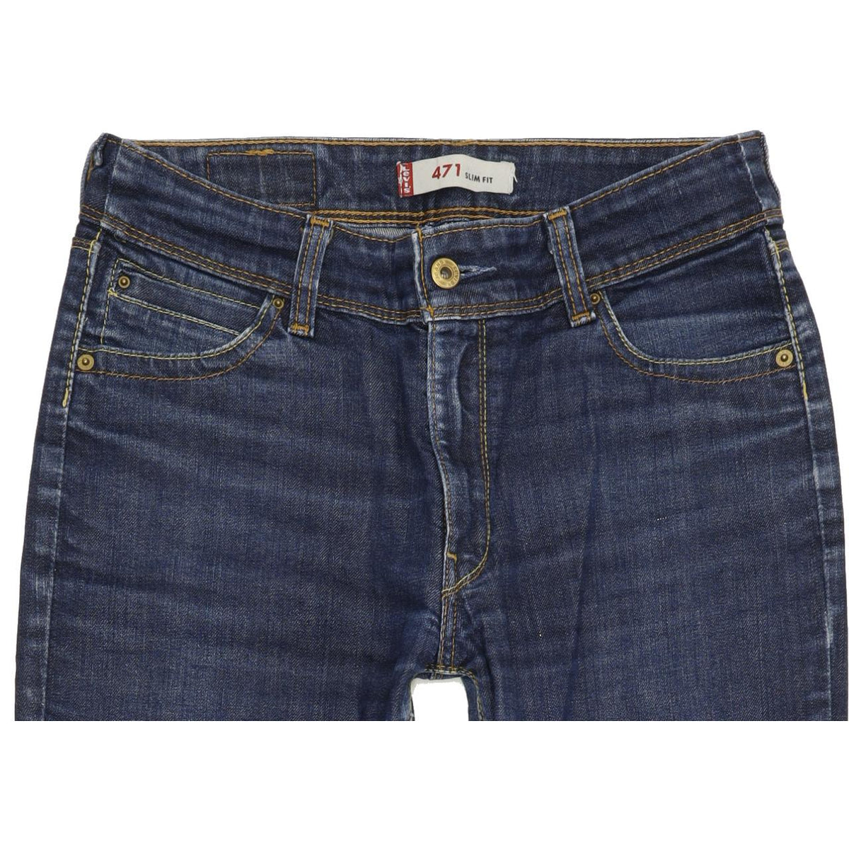 Levi's 471 Women Blue Straight Slim Stretch Jeans W31 L29