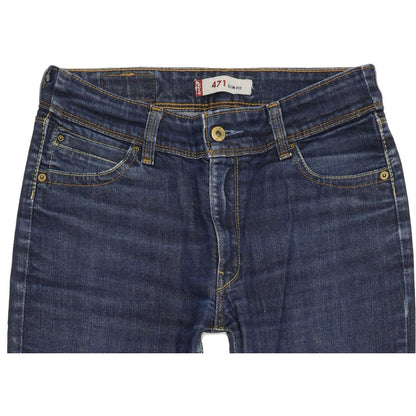 Levi's 471 Women Blue Straight Slim Stretch Jeans W31 L29