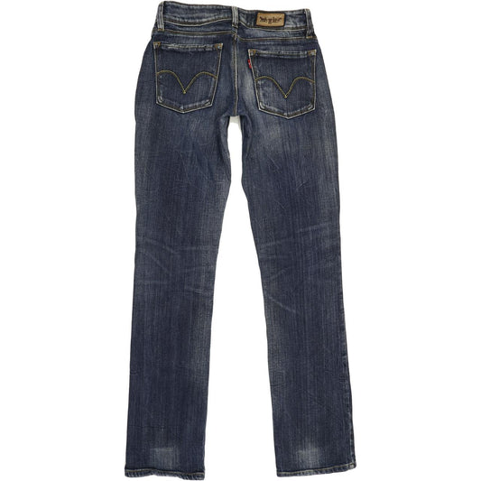 Levi's 470 Women Blue Straight Slim Stretch Jeans W27 L33