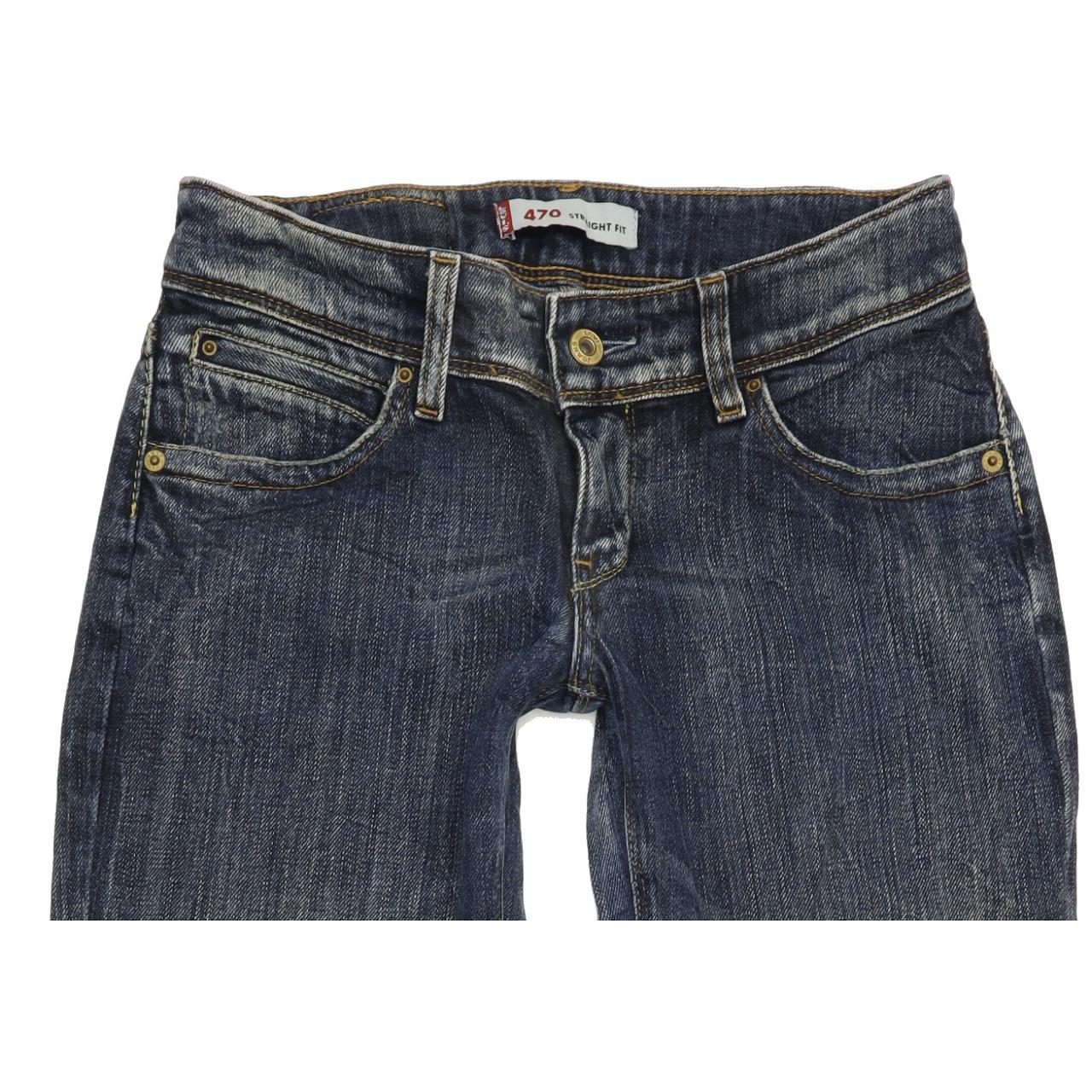 Levi's 470 Women Blue Straight Slim Stretch Jeans W27 L33