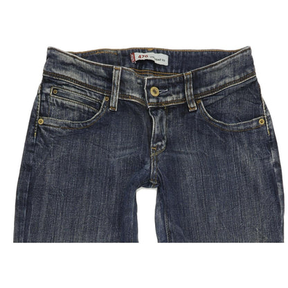 Levi's 470 Women Blue Straight Slim Stretch Jeans W27 L33