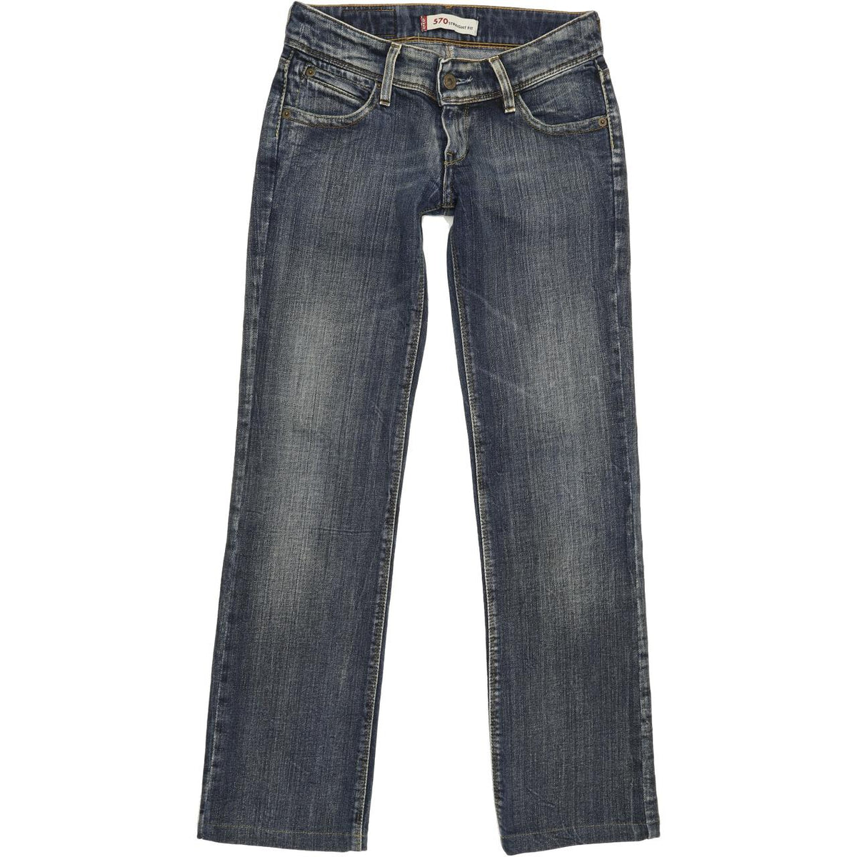 Levi's 570 Women Blue Straight Slim Stretch Jeans W26 L29