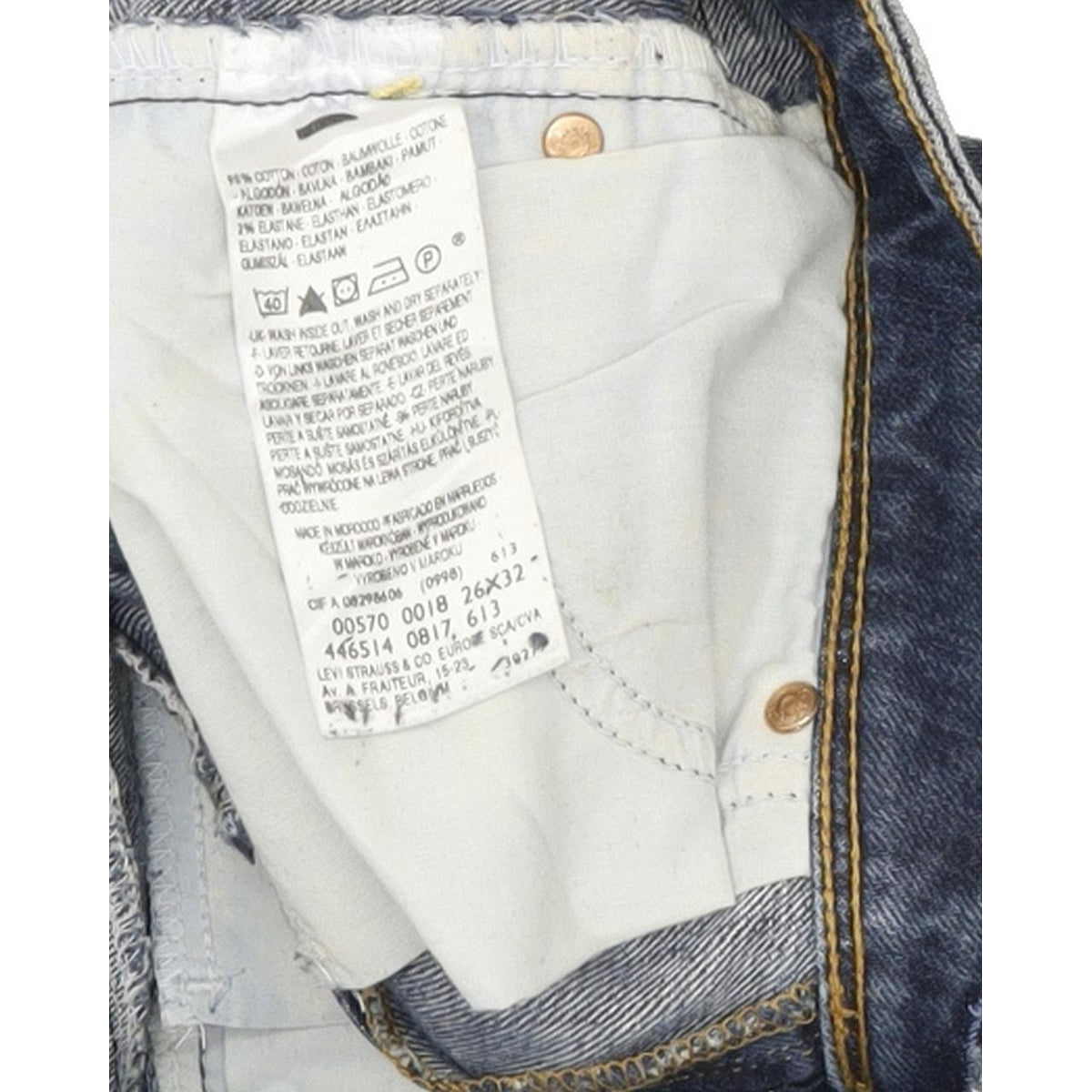 Levi's 570 Women Blue Straight Slim Stretch Jeans W26 L29