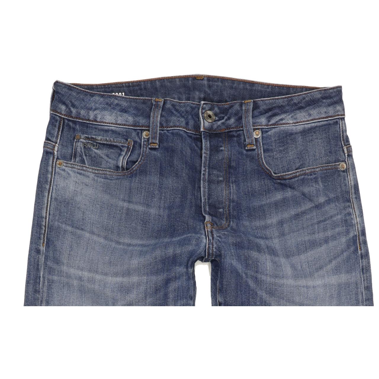 G-Star 3301 Men Blue Straight Slim Stretch Jeans W31 L34