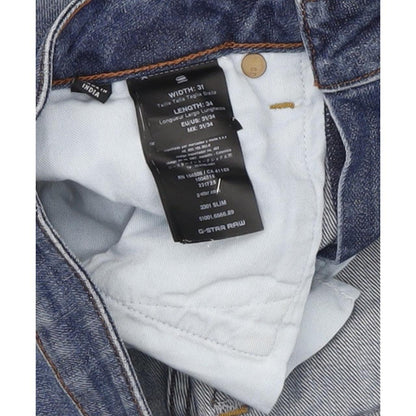 G-Star 3301 Men Blue Straight Slim Stretch Jeans W31 L34