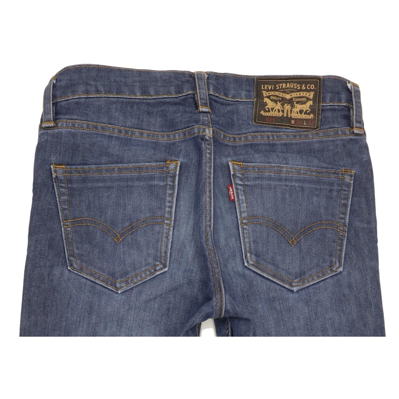 Levi's 511 Men Blue Straight Slim Stretch Jeans W30 L32