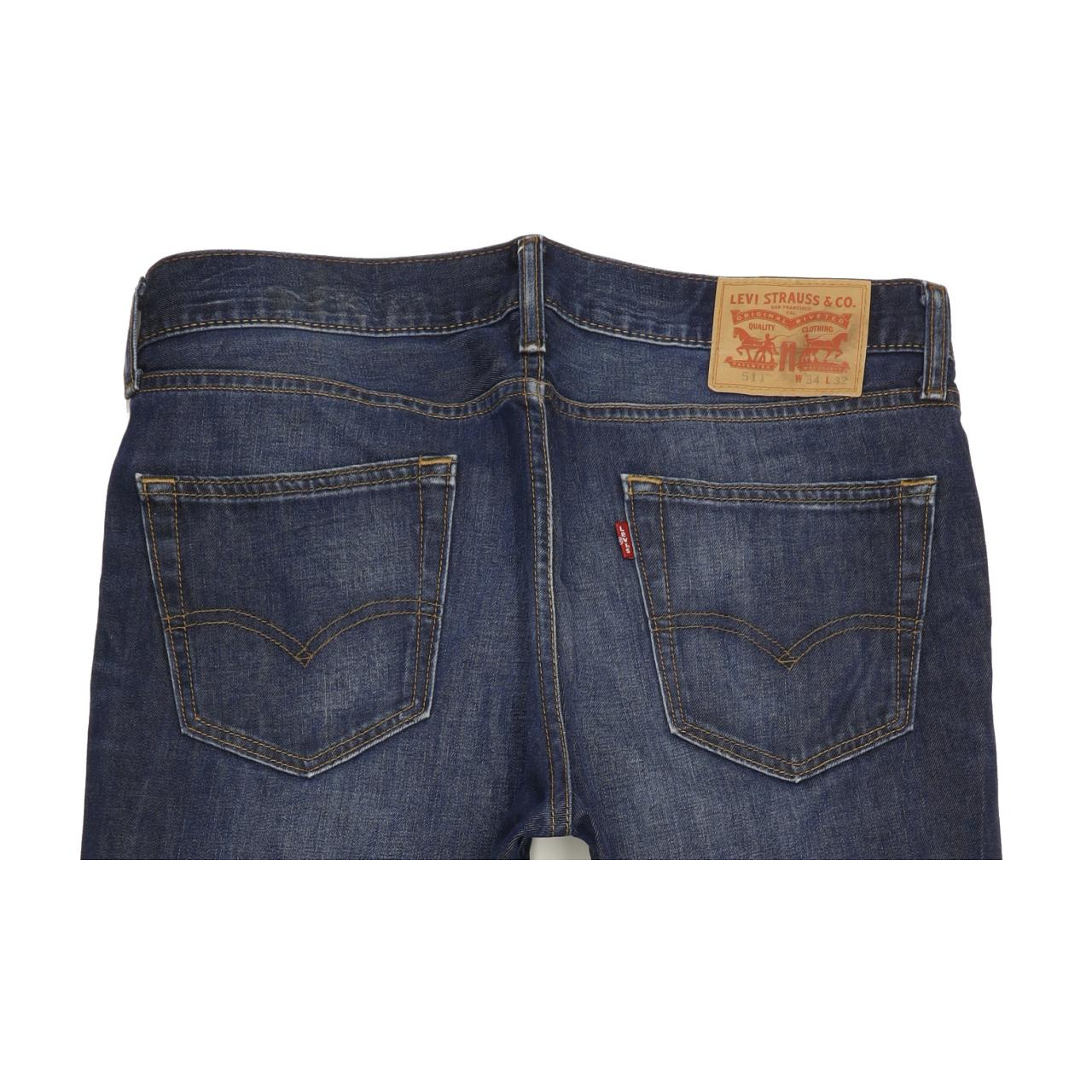 Levi's 511 Men Blue Straight Slim Jeans W34 L32