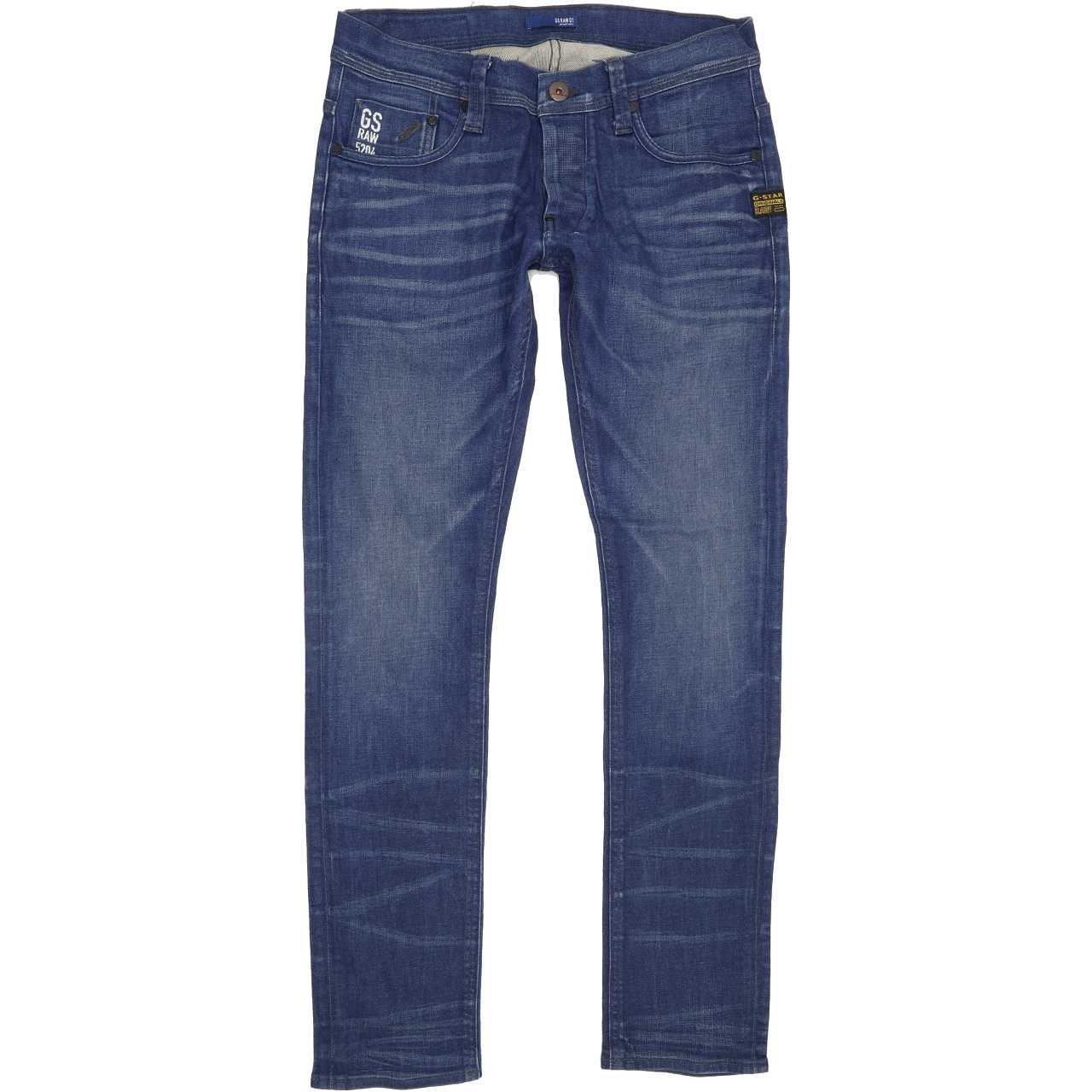 G-Star Defend Men Blue Straight Slim Stretch Jeans W32 L31