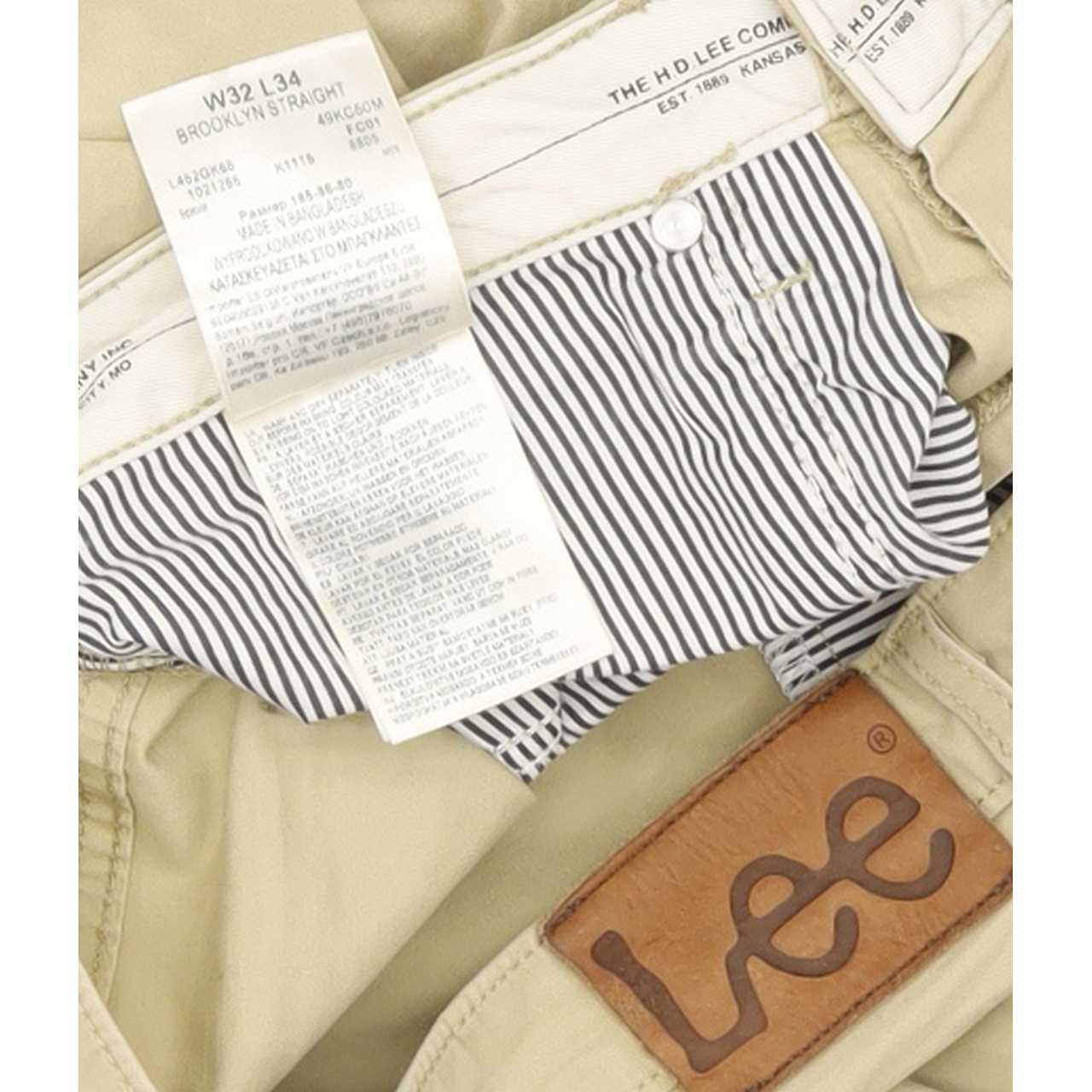 Lee Brooklyn Men Beige Straight Regular Stretch Jeans W32 L34