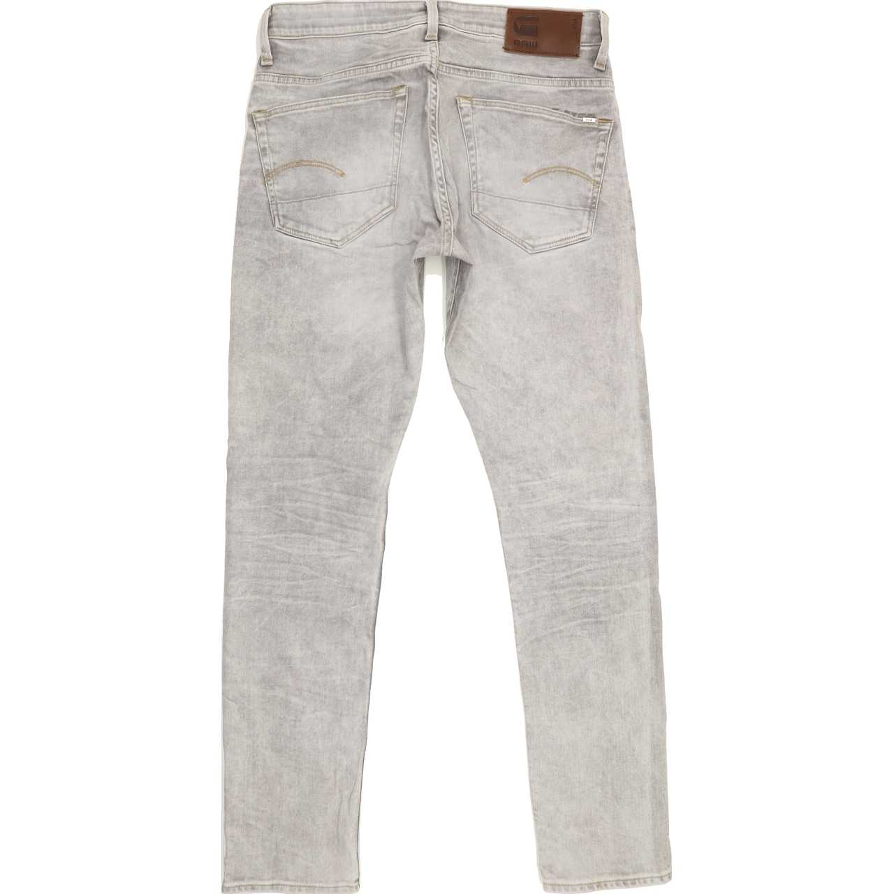 G-Star 3301 Men Grey Tapered Regular Stretch Jeans W32 L32
