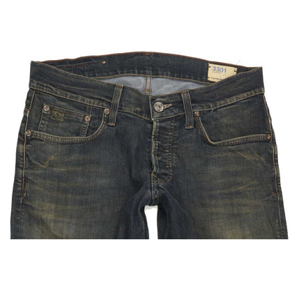 G-Star 3301 Men Blue Straight Slim Stretch Jeans W32 L32