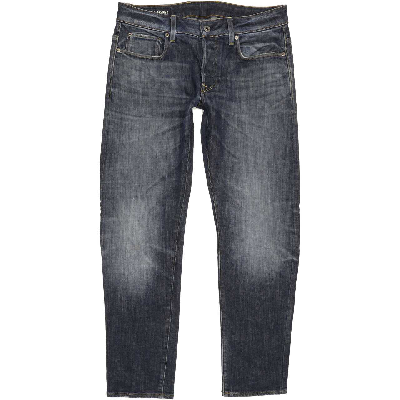 G-Star Revend Men Blue Straight Regular Stretch Jeans W32 L30