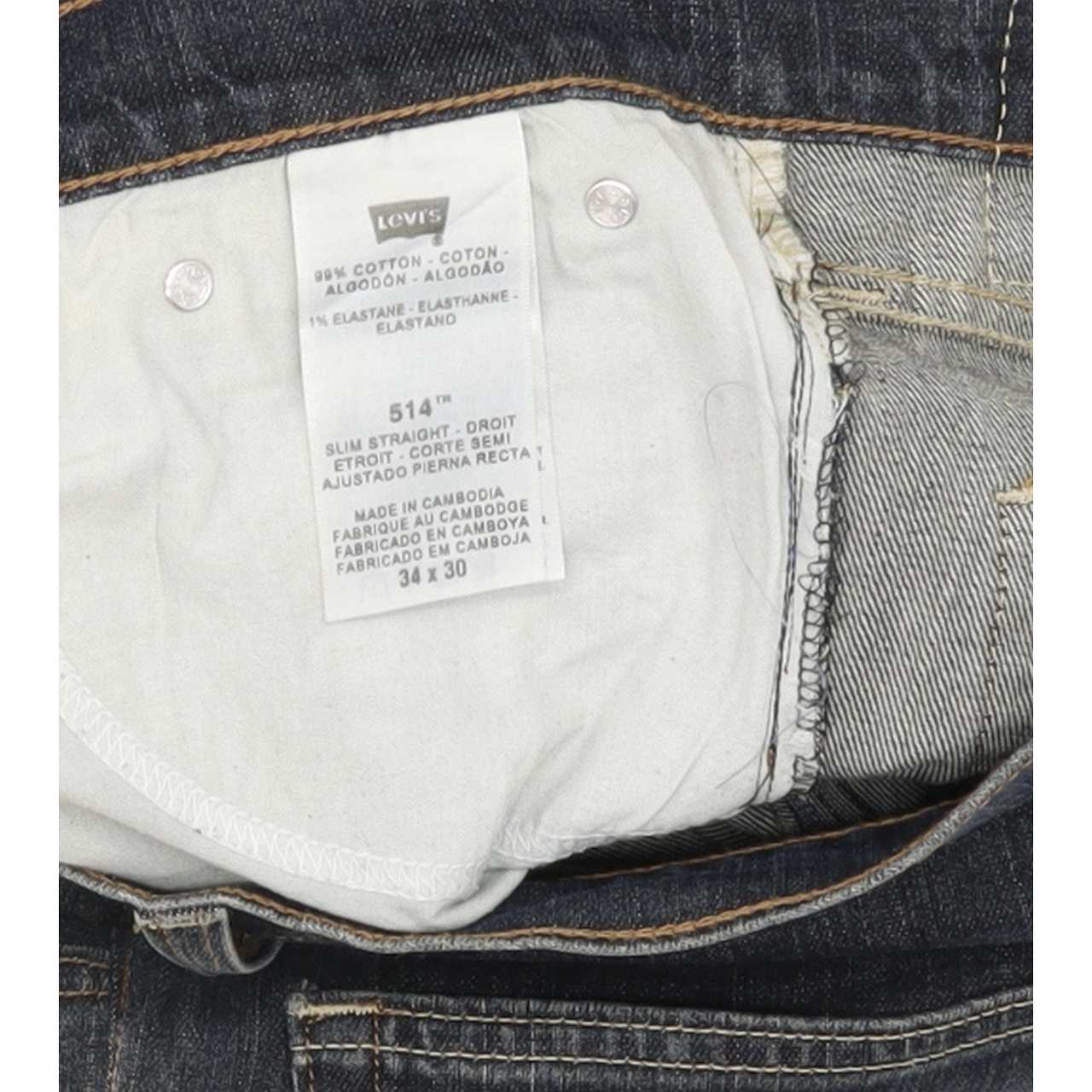 Levi's 514 Men Blue Straight Slim Stretch Jeans W35 L30
