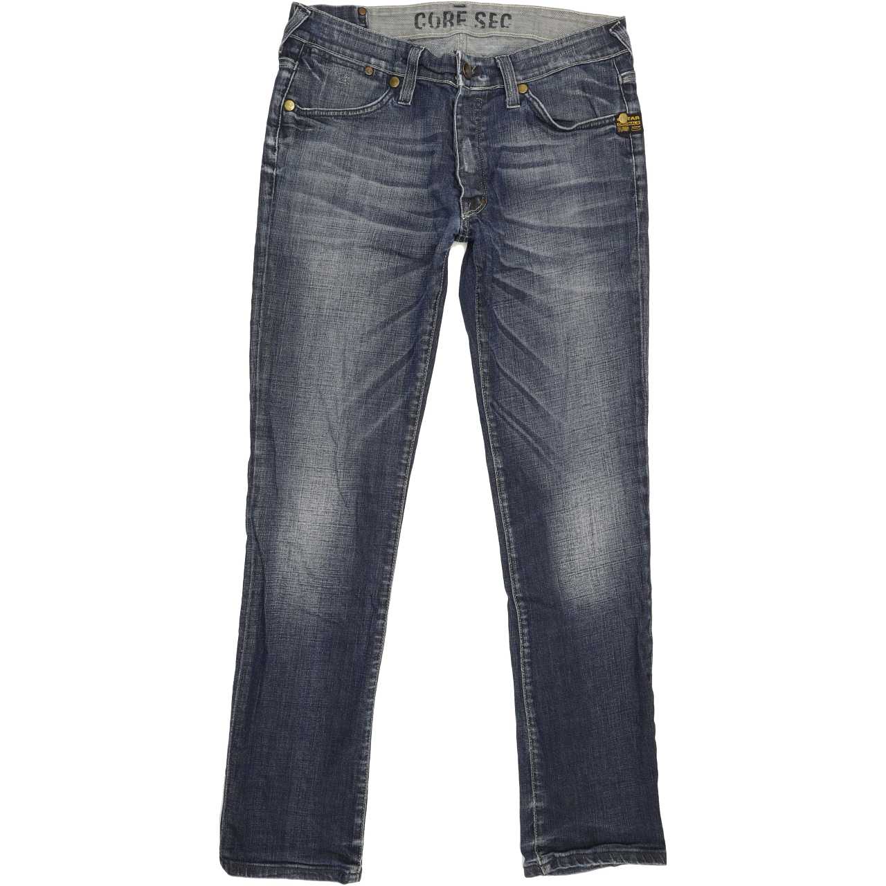 G-Star Core Sec Men Blue Straight Regular Stretch Jeans W34 L31