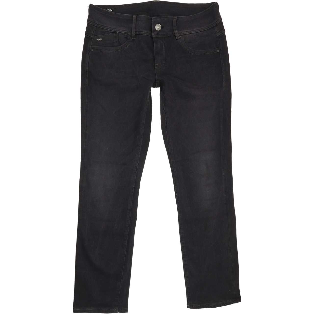 G-Star Lynn Mid Women Black Straight Regular Stretch Jeans W31 L29