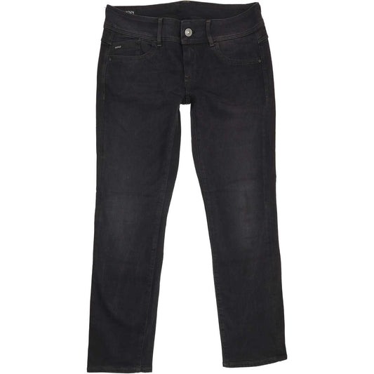 G-Star Lynn Mid Women Black Straight Regular Stretch Jeans W31 L29
