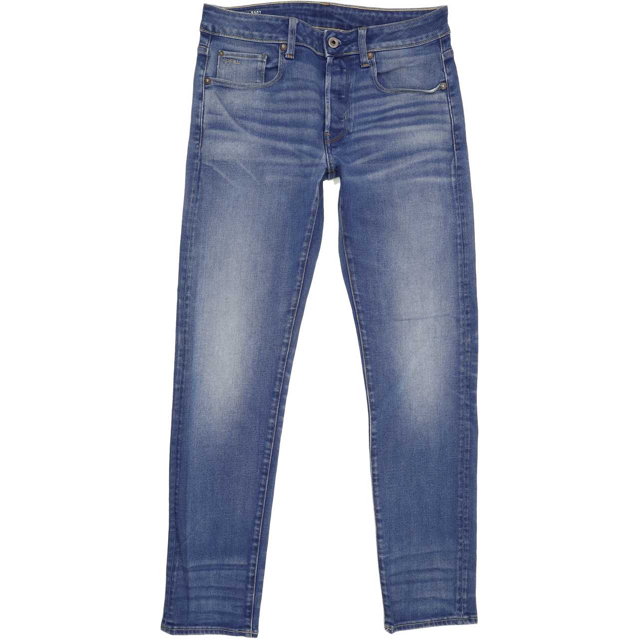 G-Star 3301 Men Blue Straight Slim Stretch Jeans W30 L31