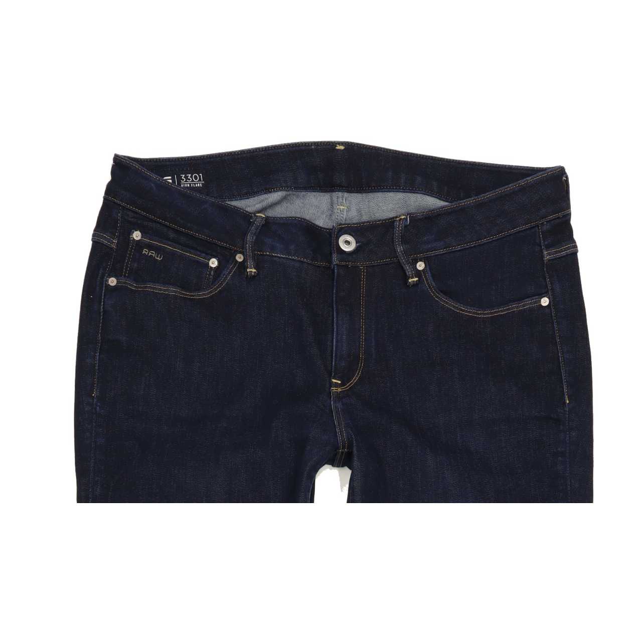 G-Star 3301 High Women Blue Flared Regular Jeans W33 L33