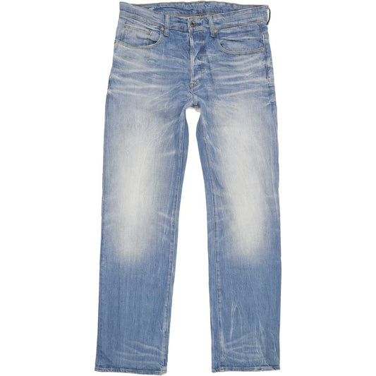 G-Star 3301 Men Blue Straight Loose Stretch Jeans W33 L34