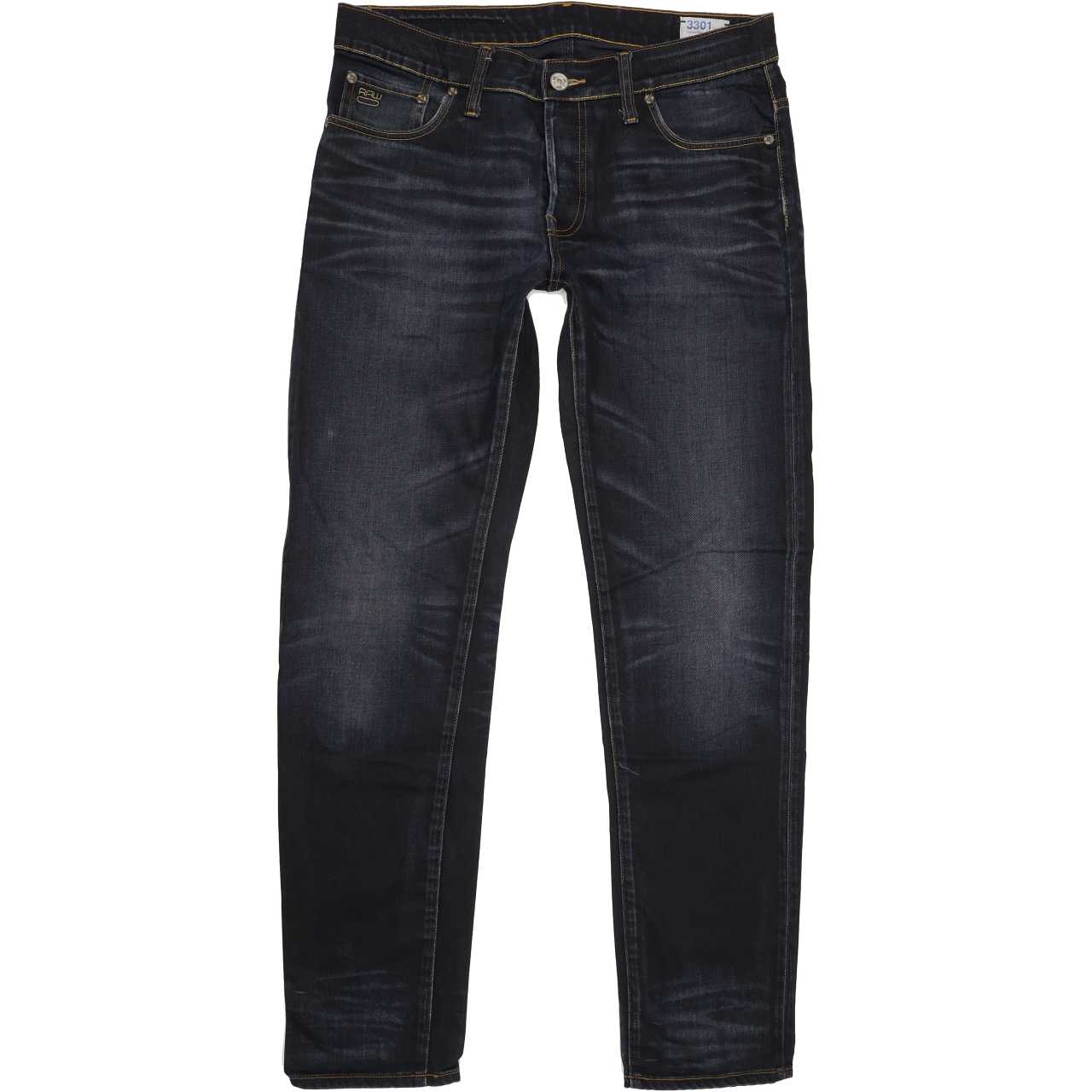 G-Star 3301 Men Navy Tapered Regular Jeans W33 L33