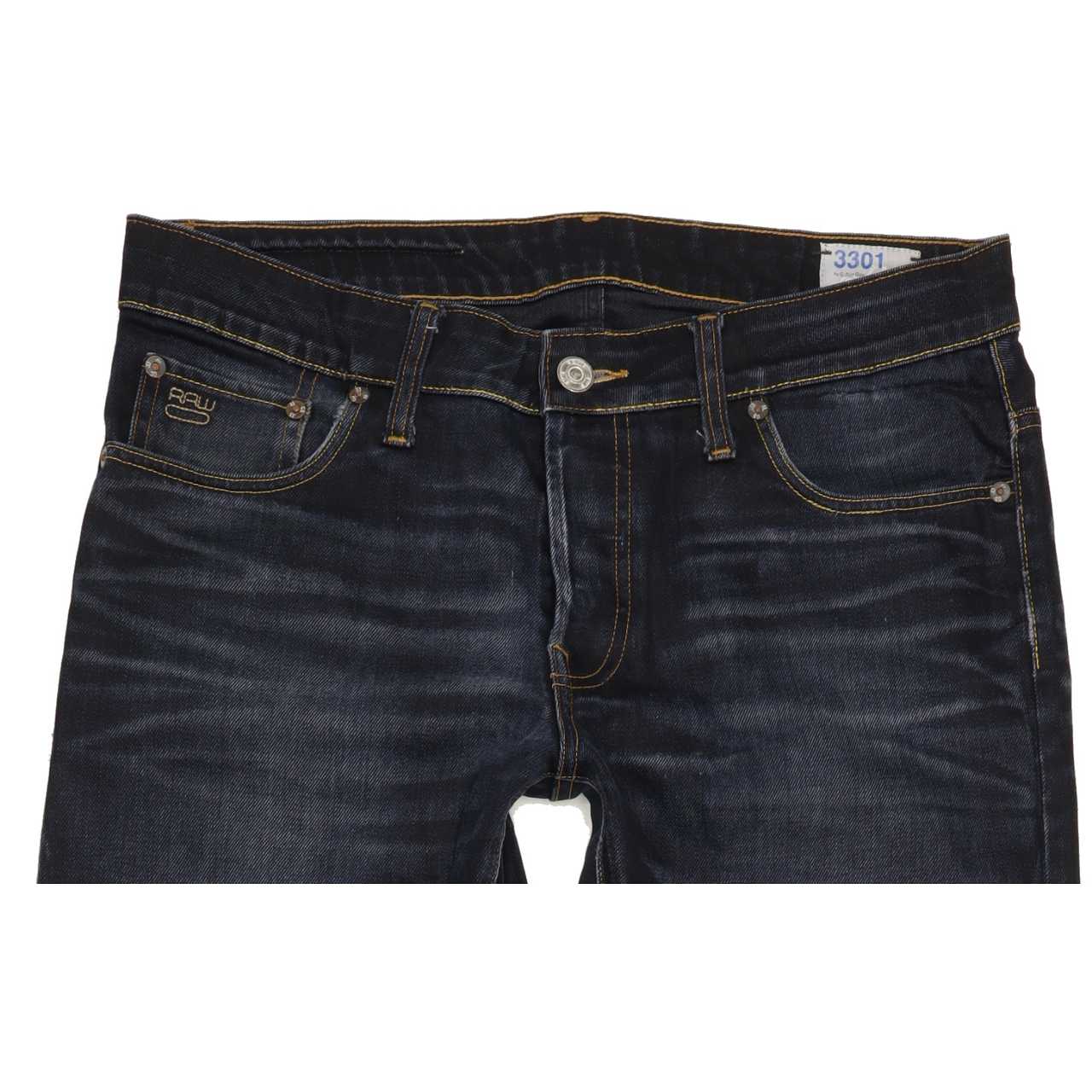 G-Star 3301 Men Navy Tapered Regular Jeans W33 L33
