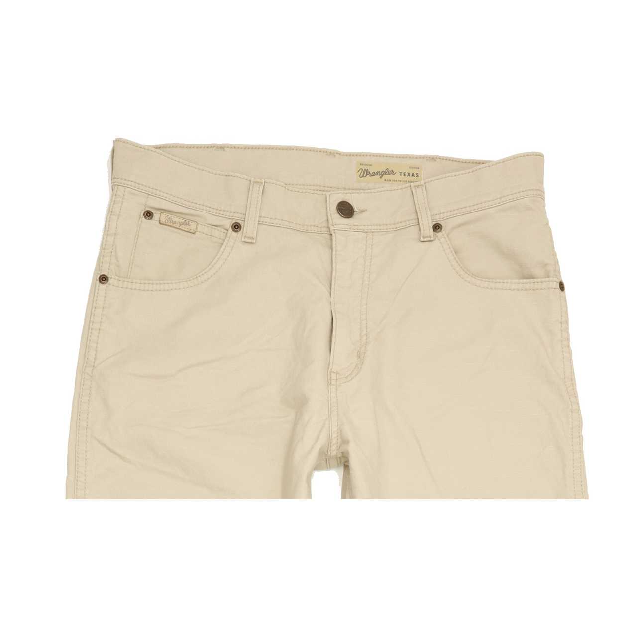Wrangler Texas Men Beige Straight Regular Stretch Jeans W33 L34