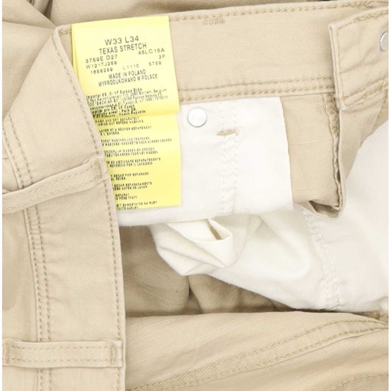 Wrangler Texas Men Beige Straight Regular Stretch Jeans W33 L34