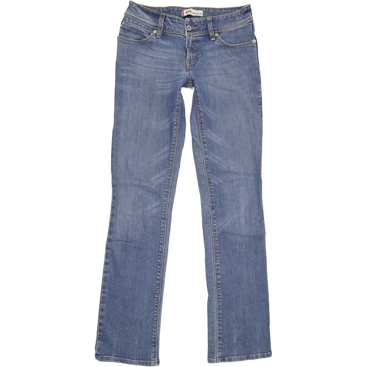 Levi's 470 Women Blue Straight Slim Stretch Jeans W28 L33