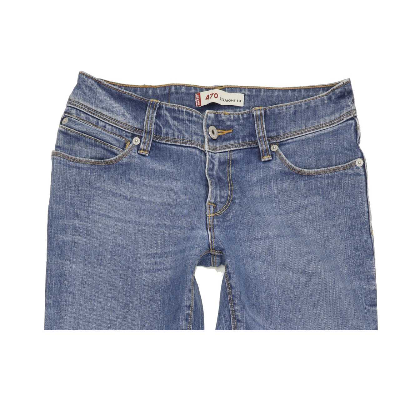 Levi's 470 Women Blue Straight Slim Stretch Jeans W28 L33