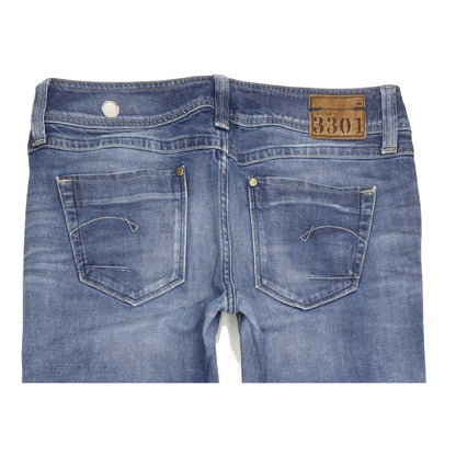 G-Star Ford Women Blue Straight Slim Stretch Jeans W31 L33