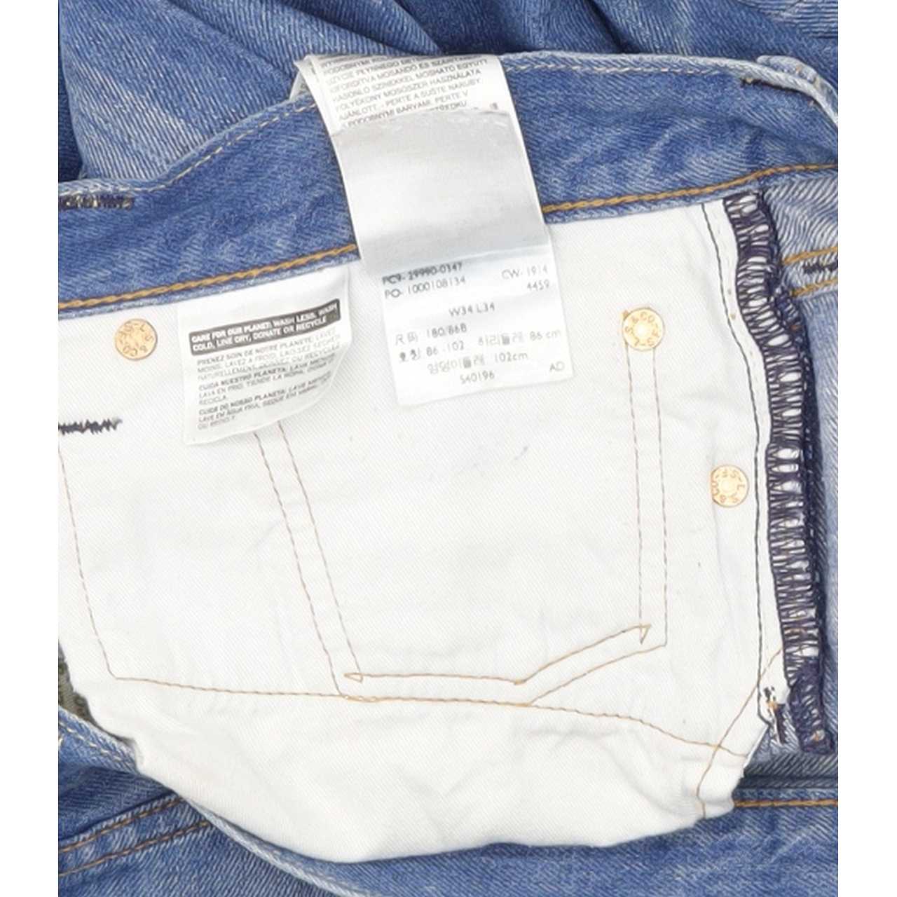 Levi's 504 Men Blue Straight Regular Jeans W35 L33