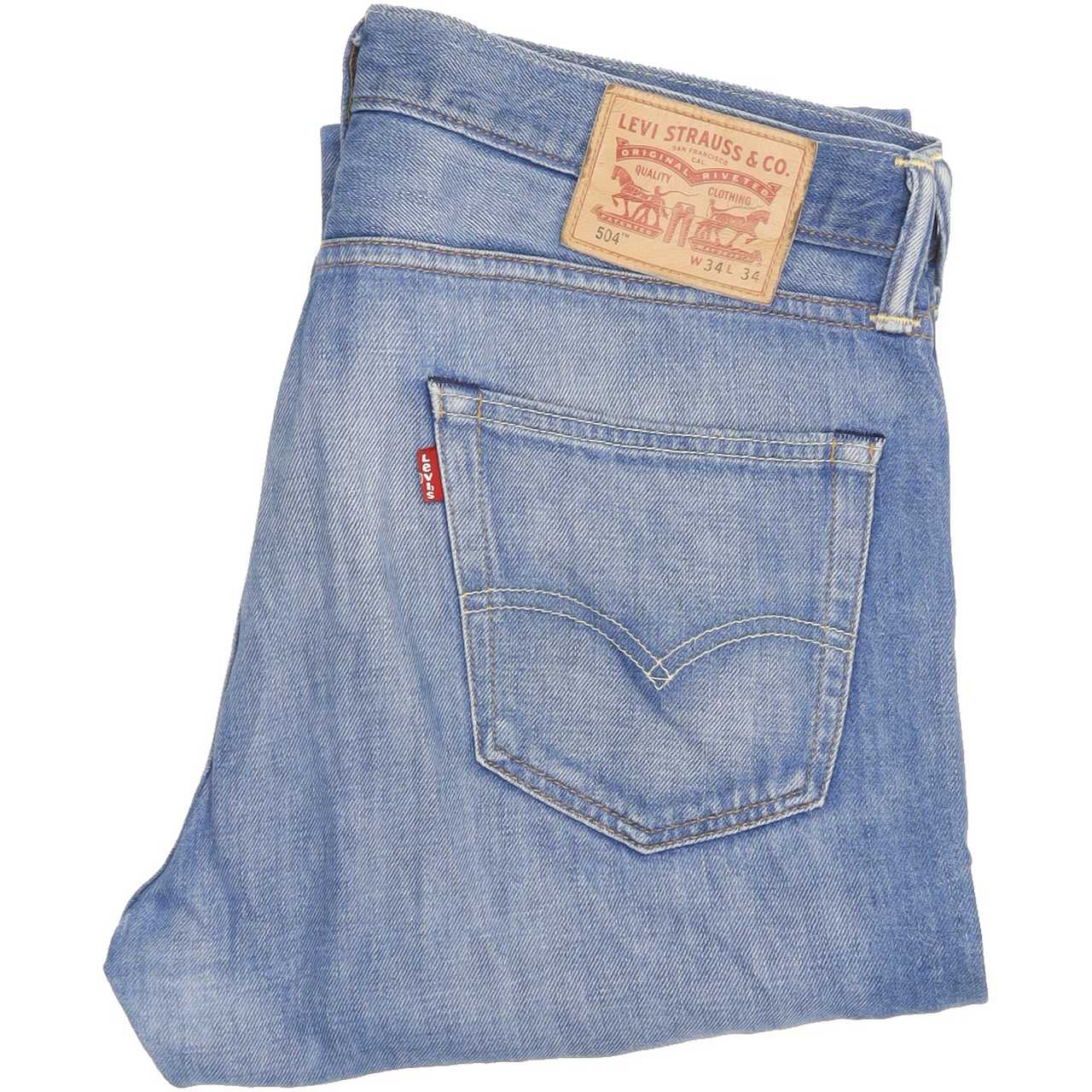 Levi's 504 Men Blue Straight Regular Jeans W35 L33