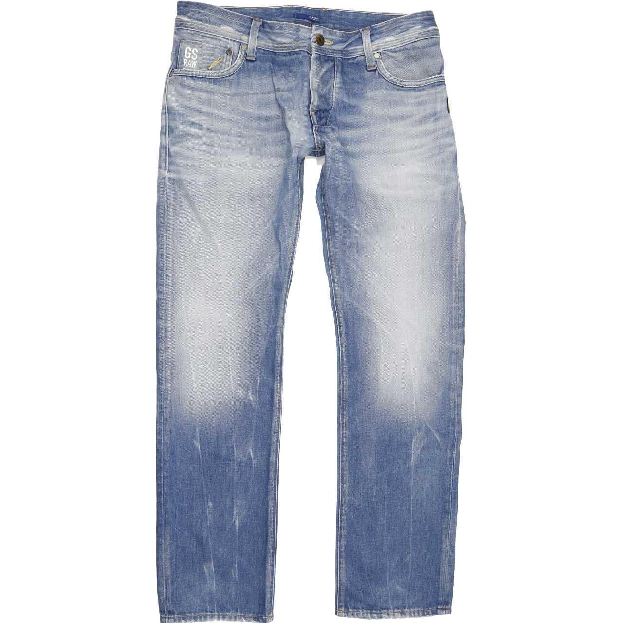 G-Star Men Blue Straight Slim Jeans W32 L31