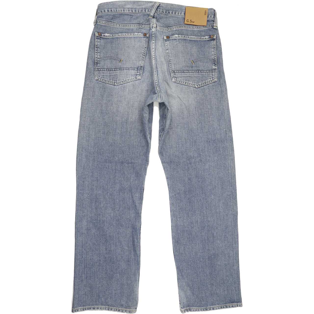 G-Star 3301 Shortcut Men Blue Straight Regular Jeans W33 L31