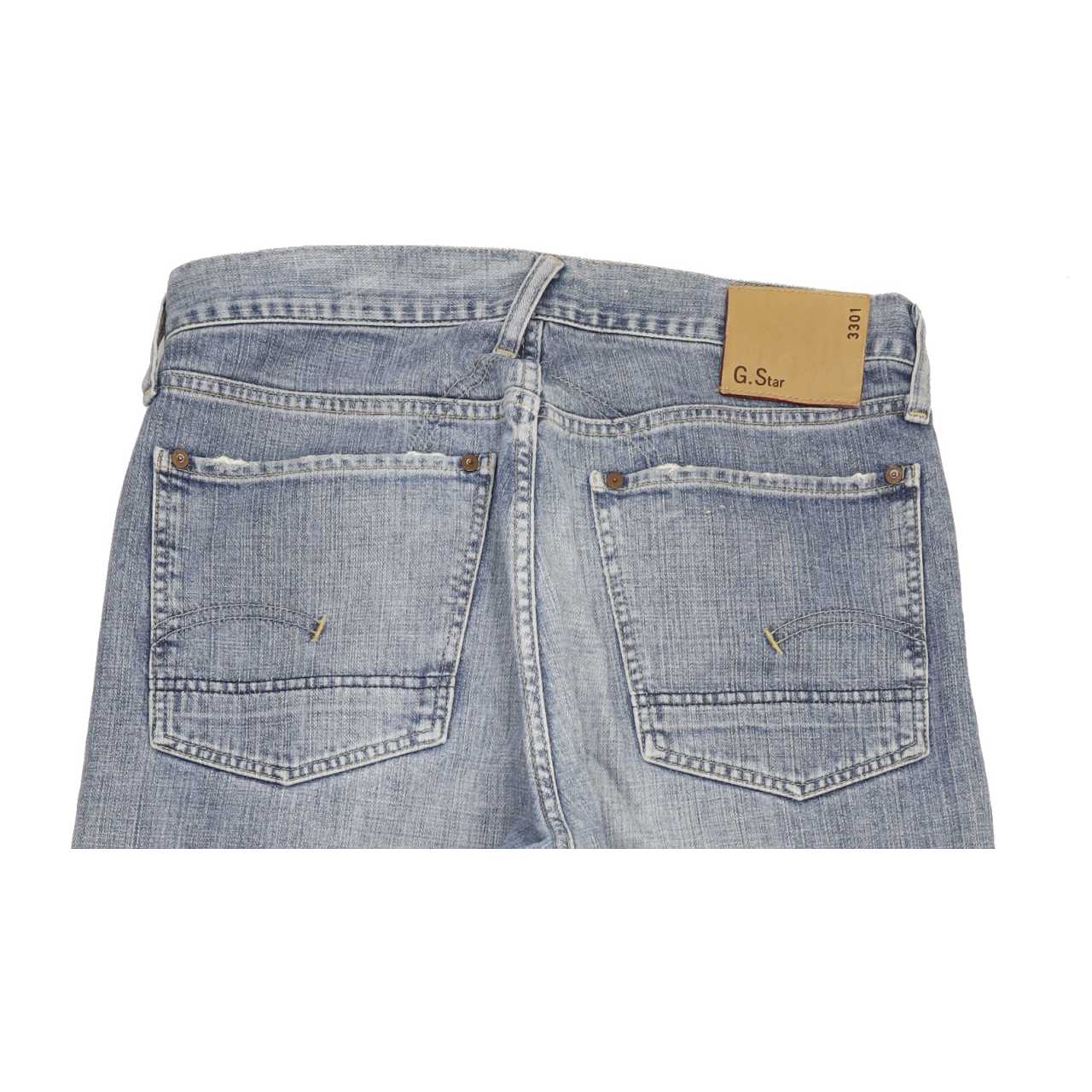 G-Star 3301 Shortcut Men Blue Straight Regular Jeans W33 L31